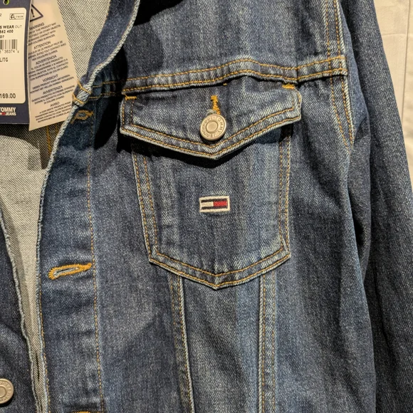 Tommy Hilfiger  Blue Denim Jacket XL NWT - Picture 2 of 7